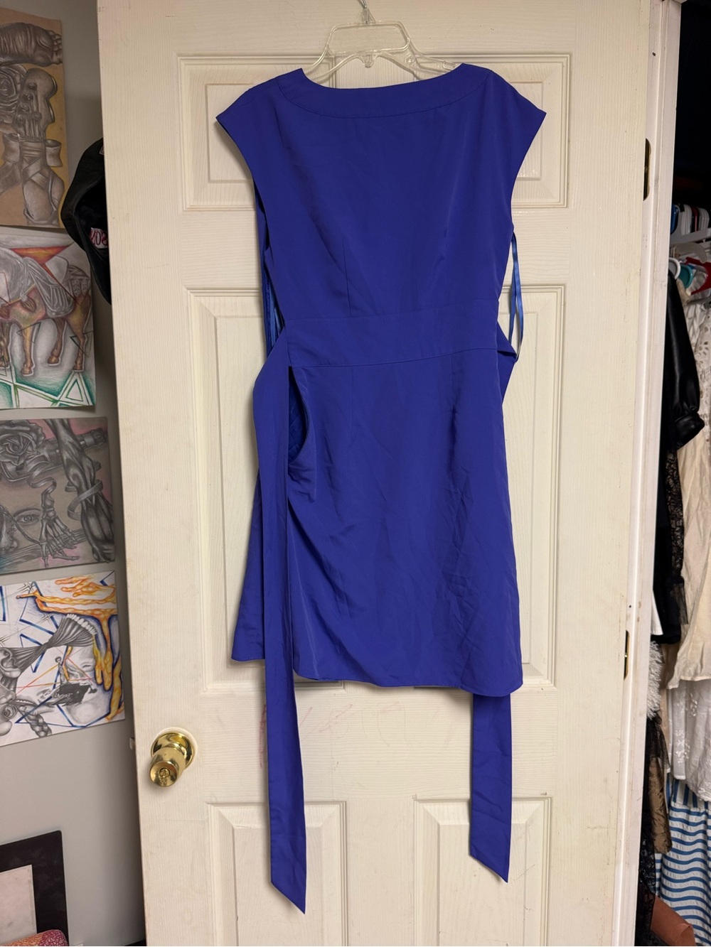 Gianni Bini purple Cap-Sleeve Tie-Back Mini Dress